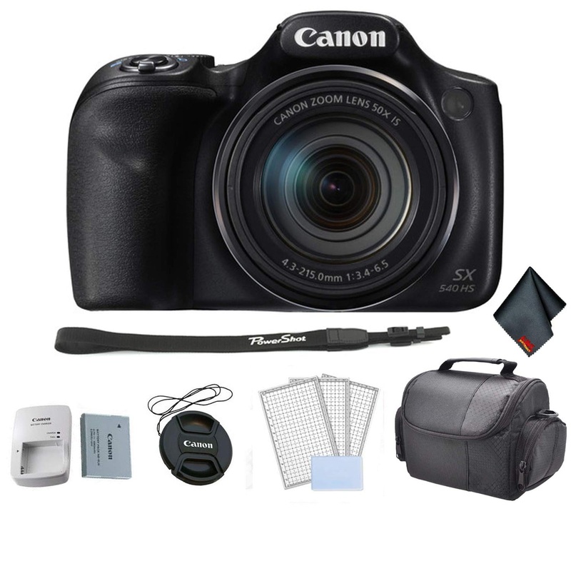 Canon PowerShot SX540 HS Digital Point and Shoot Camera Bundle with Carrying Case + LCD Screen Protectors and More - Int