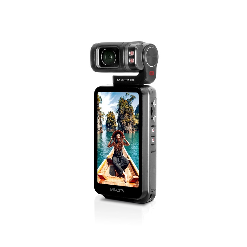 Minolta MN5KGP1 5K Ultra HD / 20 MP Handheld Pocket Camcorder w/Motorized Tilting Lens Head - Used