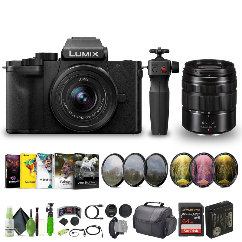 Panasonic Lumix G100D 4K Mirrorless Camera + Tripod + G Vario 45-150mm Bundle