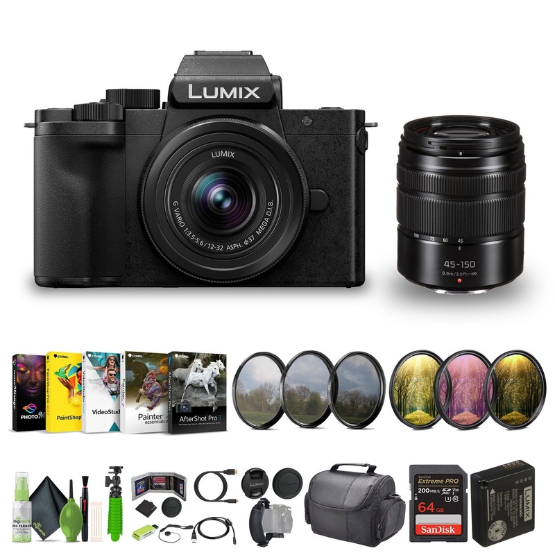 Panasonic Lumix G100D 4K Mirrorless Camera with 12-32mm Vlog Accessories Bundle