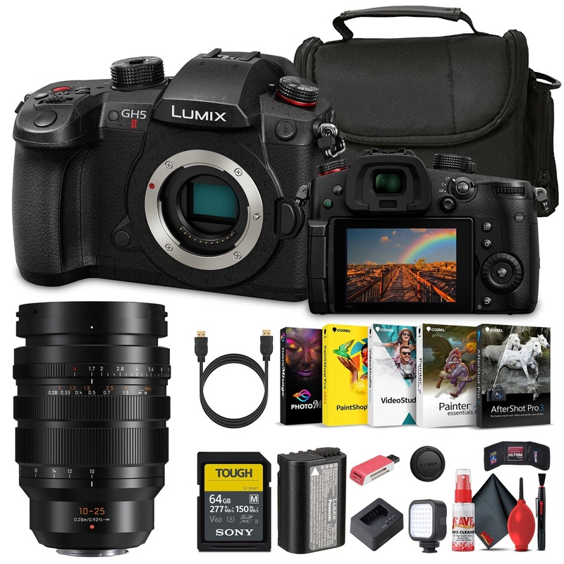 Panasonic Lumix GH5 II  Mirrorless Camera (DC-GH5M2BODY) Bundle With Extra 10-25mm Lens