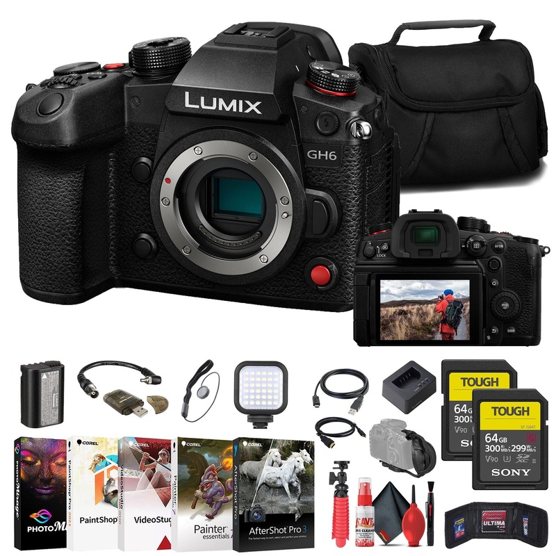 Panasonic Lumix GH6 Mirrorless Camera + 2 x Sony 64GB TOUGH SD Card + More - Reconditioned