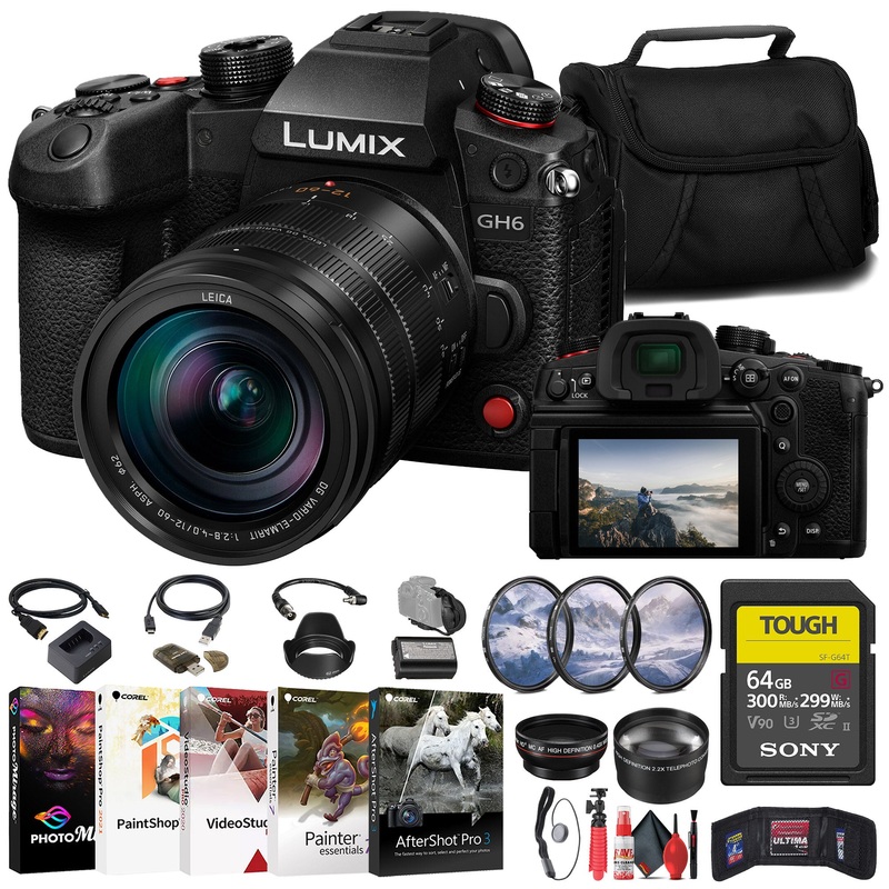 Panasonic Lumix GH6 Mirrorless Camera W/ 12-60mm Lens + Sony 64GB Card + More - Reconditioned
