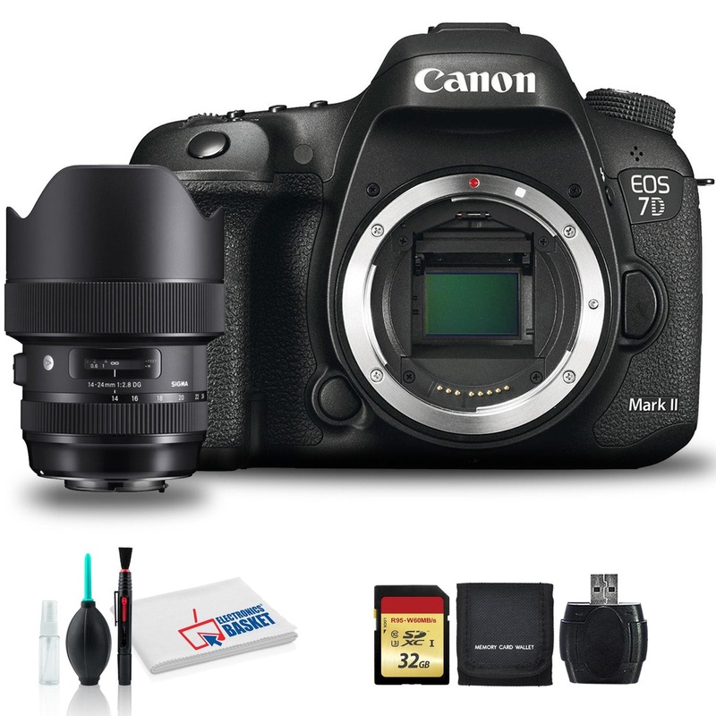 Canon EOS 7D Mark II DSLR Camera with Sigma?14-24mm f/2.8 DG HSM Art Lens, 32GB Memory Kit, and More (Intl Model)