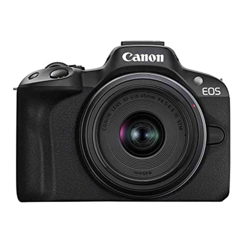 Canon EOS R50 Mirrorless Vlogging Camera (Black) w/RF-S18-45mm F4.5-6.3 is STM & RF-S55-210mm F5-7.1 is STM Lenses, 24.2 MP, 4K Video, Subject Detection & Tracking, Compact, Smartphone Connection