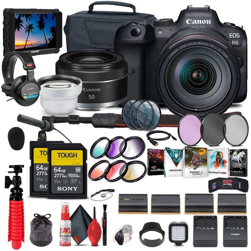 Canon EOS R6 with 24-105mm f/4L Lens All-Purpose Bundle