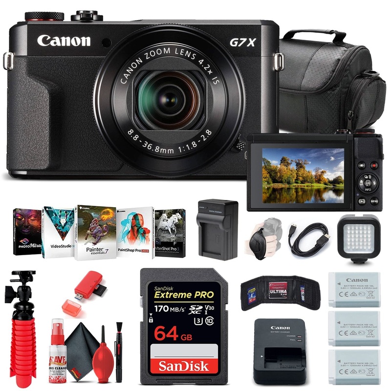 Canon PowerShot G7 X Mark II Digital Camera (1066C001) + 64GB Card + More