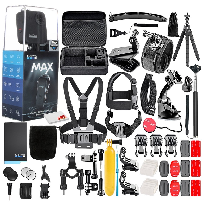 GoPro MAX 360 Waterproof Action Camera --With 50 Piece Accessory Kit - Reconditioned