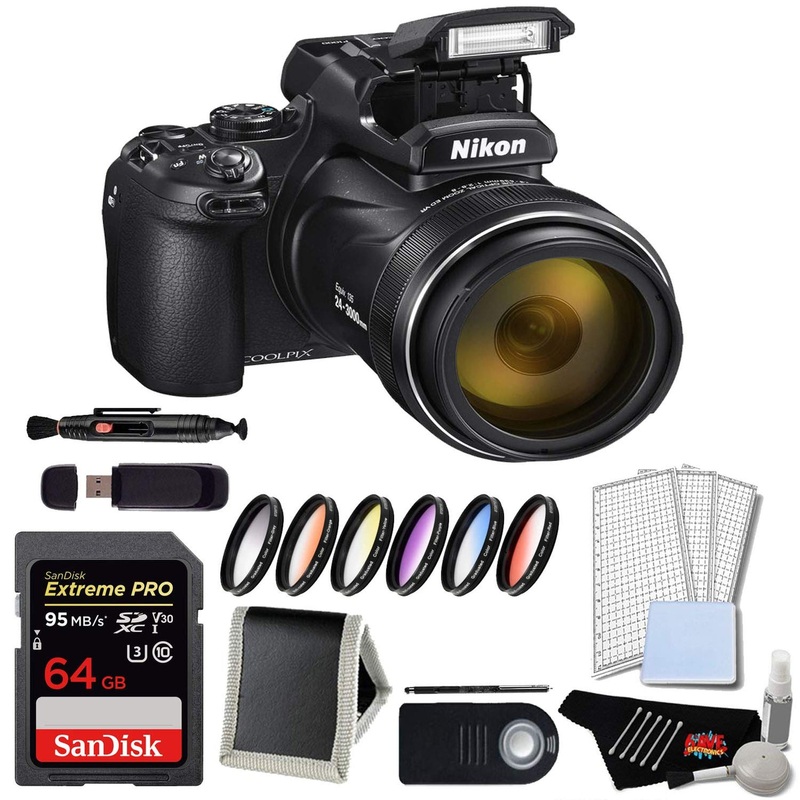 Nikon Coolpix P1000 Digital Camera Advanced Bundle w/ 64GB Memory Card and 6 Piece Filter Kit (International Model)
