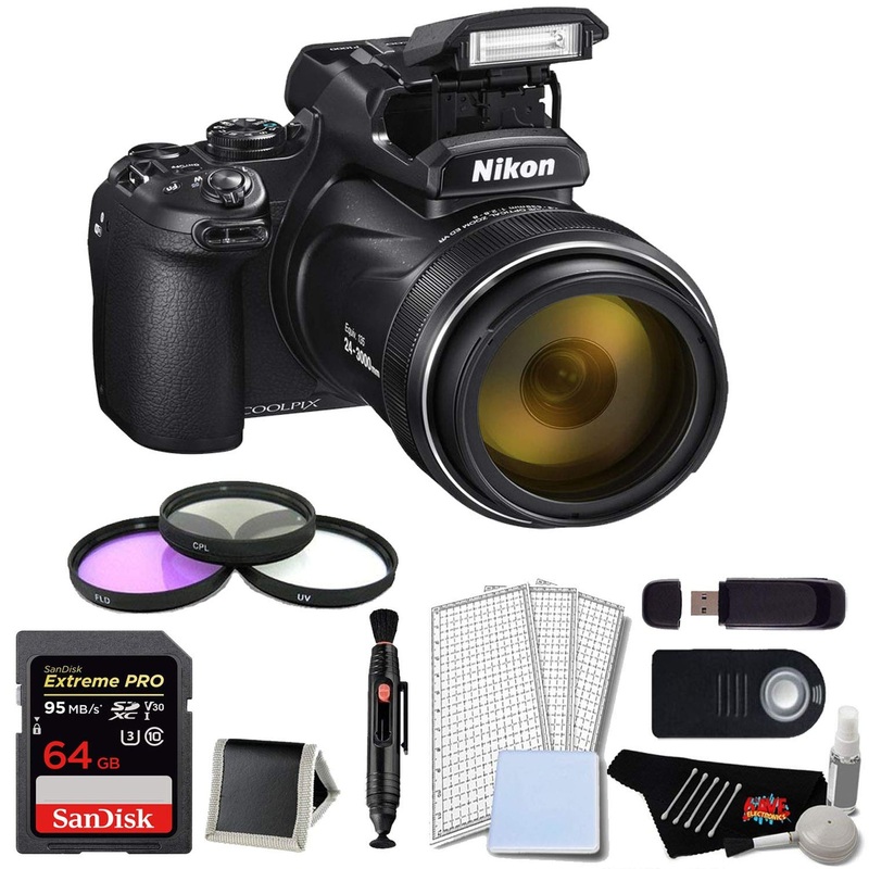Nikon Coolpix P1000 Digital Camera Basic Bundle w/ 64GB Memory Card and Filter Kit (International Model)