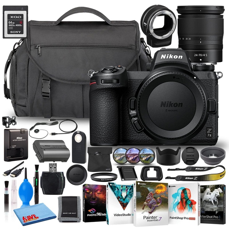 Nikon Z 7II Mirrorless Camera with 24-70mm Lens (International) XQD + FTZ Bundle