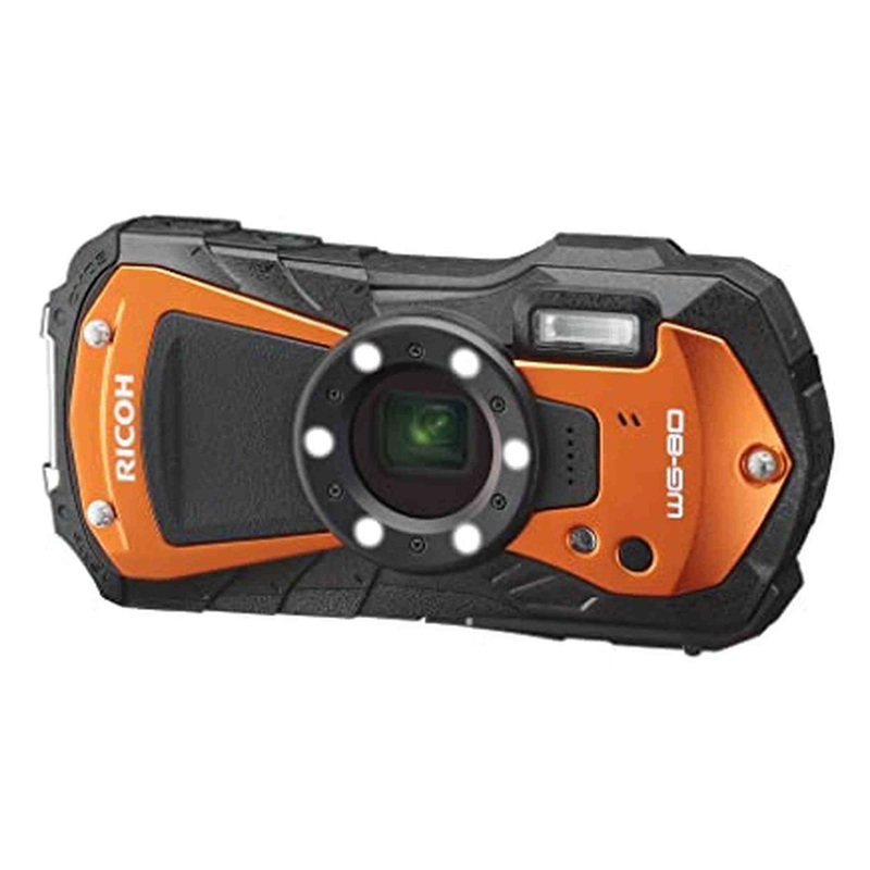 Ricoh WG-80 Orange Waterproof Digital Camera Shockproof Freezeproof Crushproof - Reconditioned