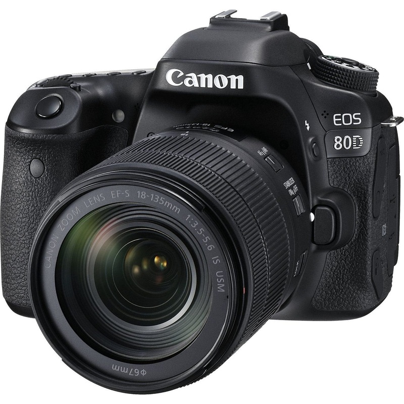 Canon Digital SLR Camera Body [EOS 80D] and EF-S 18-135mm f/3.5-5.6 Image Stabilization USM Lens with 24.2 Megapixel (APS-C) CMOS Sensor and Dual Pixel CMOS AF - Black - Used