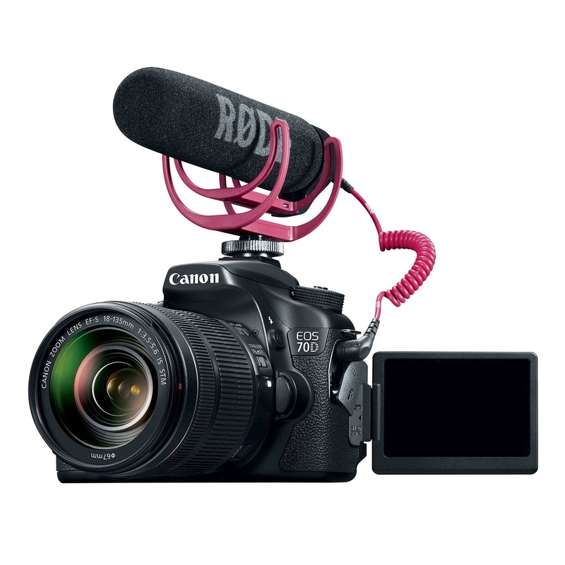 Canon EOS 70D Video Creator Kit with 18-135mm Lens, Rode VIDEOMIC GO and Sandisk 32GB SD Card Class 10 - Wi-Fi Enabled