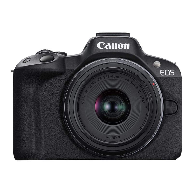 Canon EOS R50 Mirrorless Vlogging Camera (Black) w/RF-S18-45mm F4.5-6.3 is STM Lens, 24.2 MP, 4K Video, Subject Detection & Tracking, Compact, Smartphone Connection, Content Creator