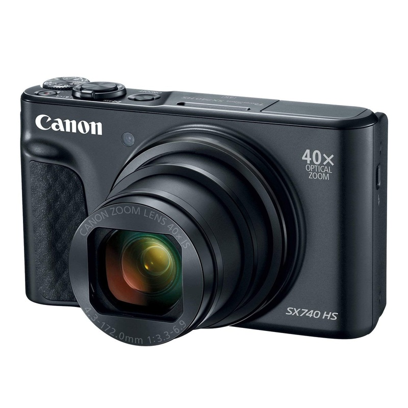 Canon PowerShot SX740 Digital Camera w/40x Optical Zoom & 3 Inch Tilt LCD - 4K VIdeo, Wi-Fi, NFC, Bluetooth Enabled (Black) - Reconditioned