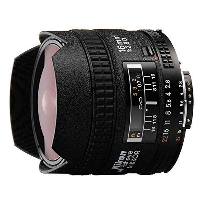 Nikon AF FX Fisheye-NIKKOR 16mm f/2.8D Fixed Lens with Auto Focus for Nikon DSLR Cameras (Renewed) - Reconditioned