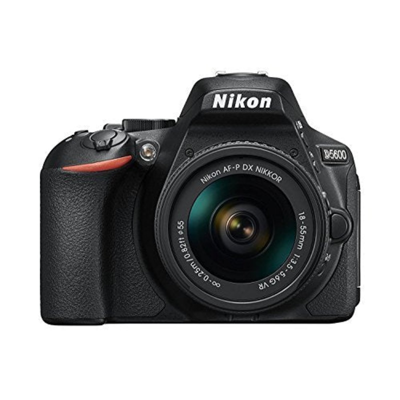 Nikon D5600 DX-format Digital SLR w/ AF-P DX NIKKOR 18-55mm f/3.5-5.6G VR, Touchscreen, Wi-Fi, Bluetooth (Renewed) - Reconditioned