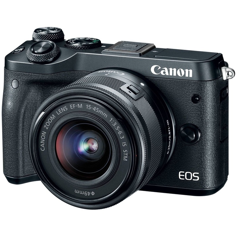 Canon EOS M6 (Black) EF-M 15-45mm f/3.5-6.3 IS STM Lens Kit - Used