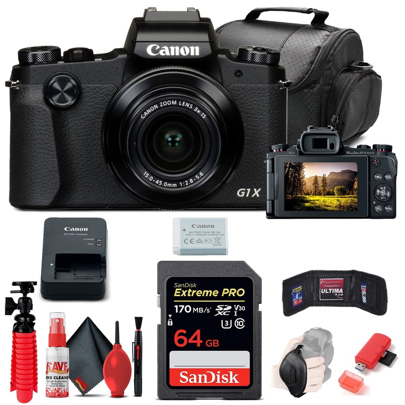 Canon PowerShot G1 X Mark III Digital Camera (2208C001) + 64GB Card + More
