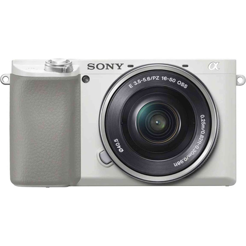 Sony ?6100 E-mount camera with APS-C Sensor (Body + 16-50mm Power Zoom Lens) - White - Used