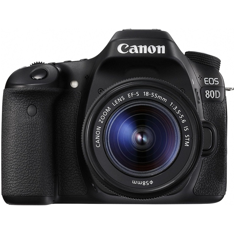 Canon Digital SLR Camera Body [EOS 80D] with EF-S 18-55mm f/3.5-5.6 Image Stabilization STM Lens with 24.2 Megapixel (APS-C) CMOS Sensor and Dual Pixel CMOS AF  - Black - Used