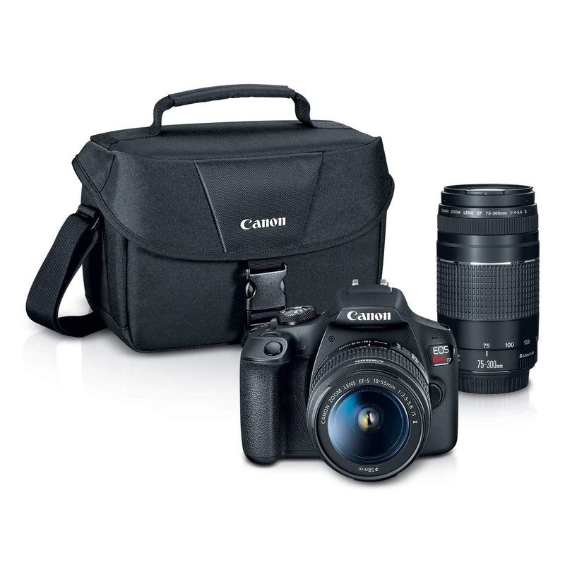 Canon EOS Rebel T7 EF18-55mm + EF 75-300mm Double Zoom KIT - Used