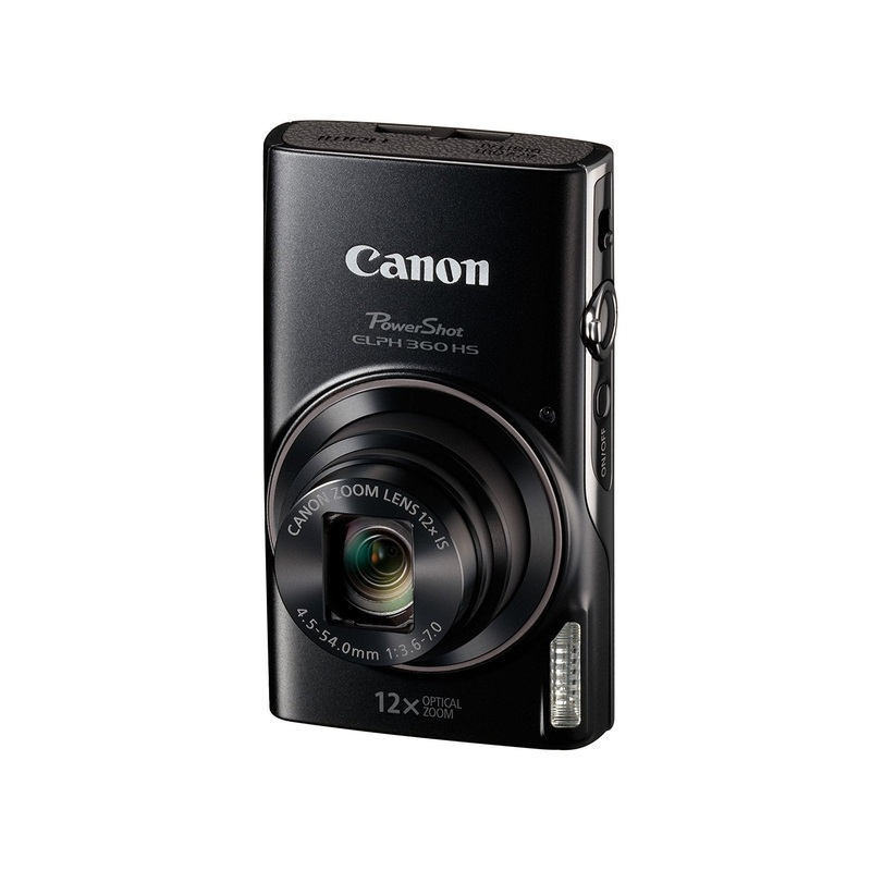 Canon PowerShot ELPH 360 Digital Camera w/ 12x Optical Zoom and Image Stabilization - Wi-Fi & NFC Enabled (Black) - Reconditioned
