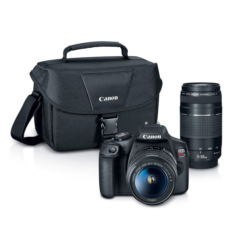 Canon EOS Rebel T7 EF18-55mm + EF 75-300mm Double Zoom KIT - Reconditioned