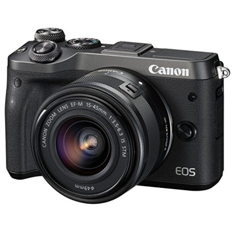 Canon mirrorless Single-Lens Camera EOS M6 Lens kit (Black) EF-M15-45mm F3.5-6.3 is STM- International Version (No Warranty) - Used