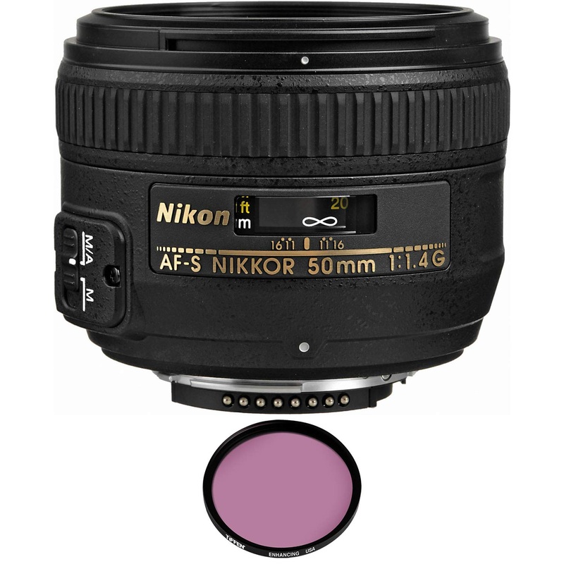 Nikon AF-S NIKKOR 50mm f/1.4G Lens with Pro Filter (Certified Refurbished) - Reconditioned