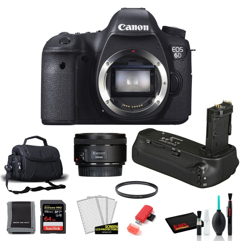 Canon 6D Digital Camera Body with Canon EF 50mm f/1.8 STM Lens + More (International Model)