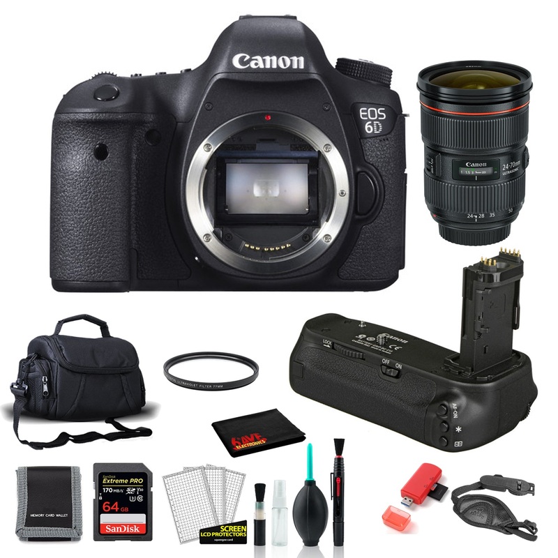 Canon 6D Digital Camera Body- with EF 24-70mm Lens + More (International Model)