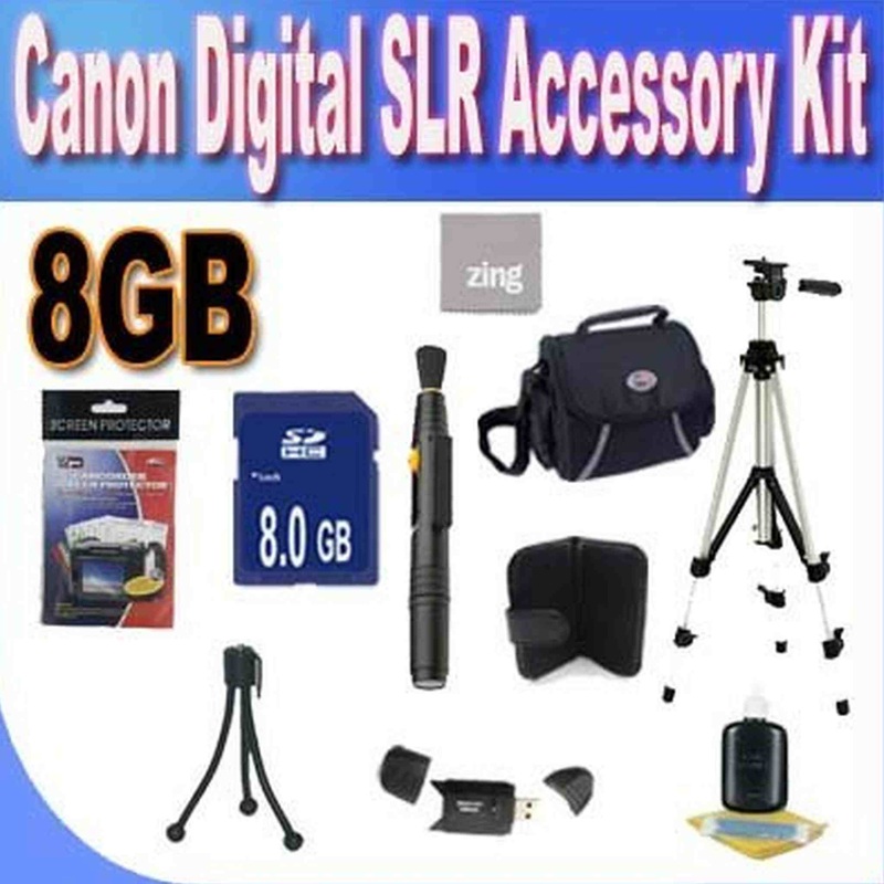 Canon Digital SLR Camera 8GB SDHC Deluxe Accessory Saver Kit
