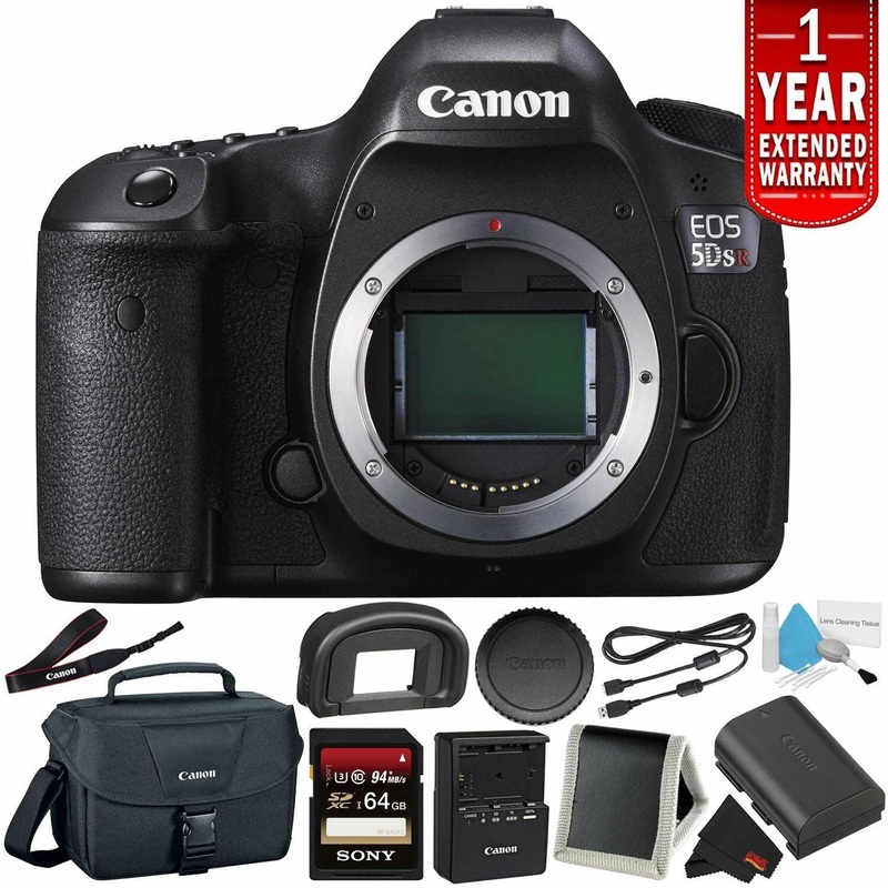 Canon EOS 5DS R Digital SLR Camera 0581C002 (Body Only)- Camera Bundle with 32GB Memory Card + with 1 Year Extended Warr
