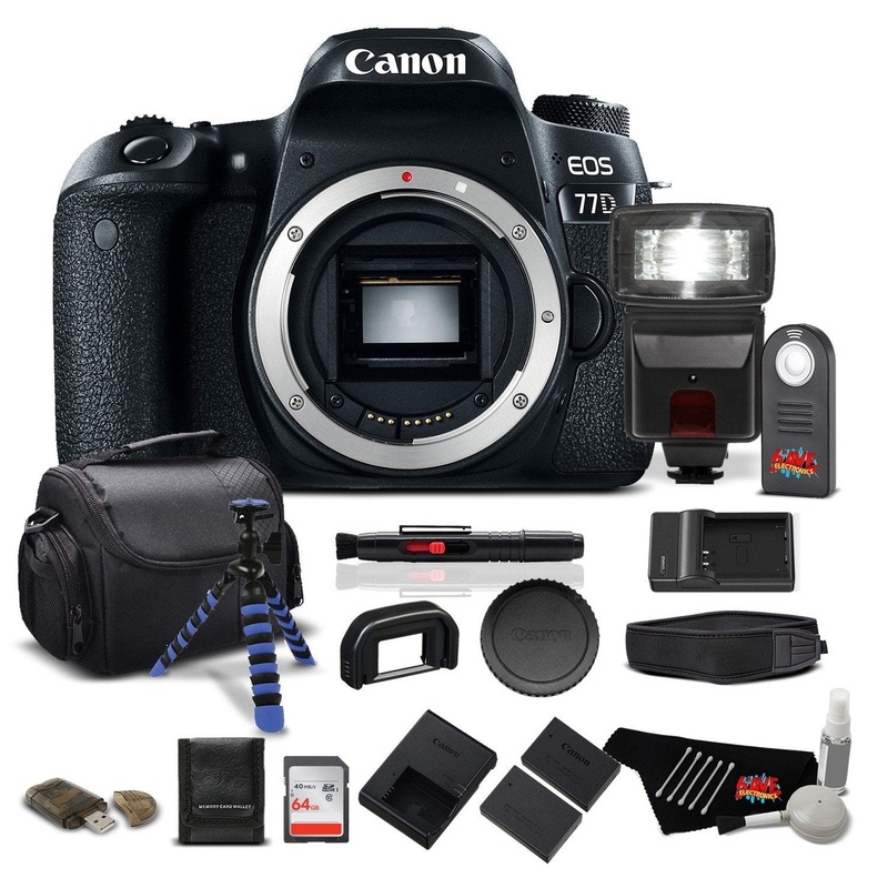 Canon EOS 77D DSLR Camera (Body Only) 24.2 MP CMOS - Pro Bundle - International Version