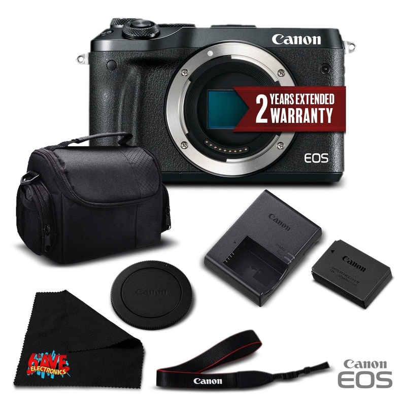 Canon EOS M6 Mirrorless Digital Camera (Body Only, Black) 1724C001- Essential Bundle - International Version