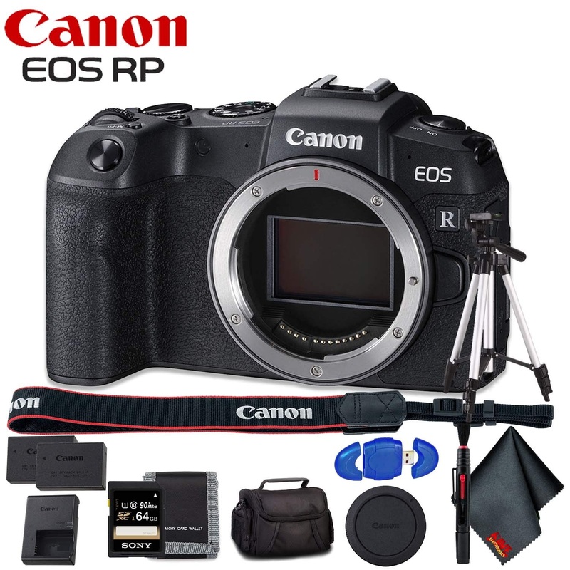 Canon EOS RP Mirrorless Digital Camera (Body Only) - Includes - Extra Battery Pack, Cleaning Kit, Memory Card Kit, Carry