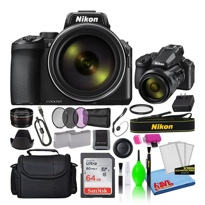 Nikon COOLPIX P950 83x Zoom Digital Camera (26532) + 64GB SD Card + Bag (Intl) - Reconditioned