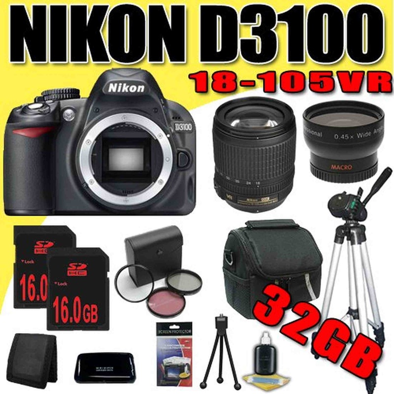 Nikon D3200 24.2MP Digital SLR Camera w/ 18-55mm f/3.5-5.6G AF DX VR Nikkor Lens + Nikon 55-200mm f/4-5.6G ED IF AF-S DX VR Lens 32GB Bundle