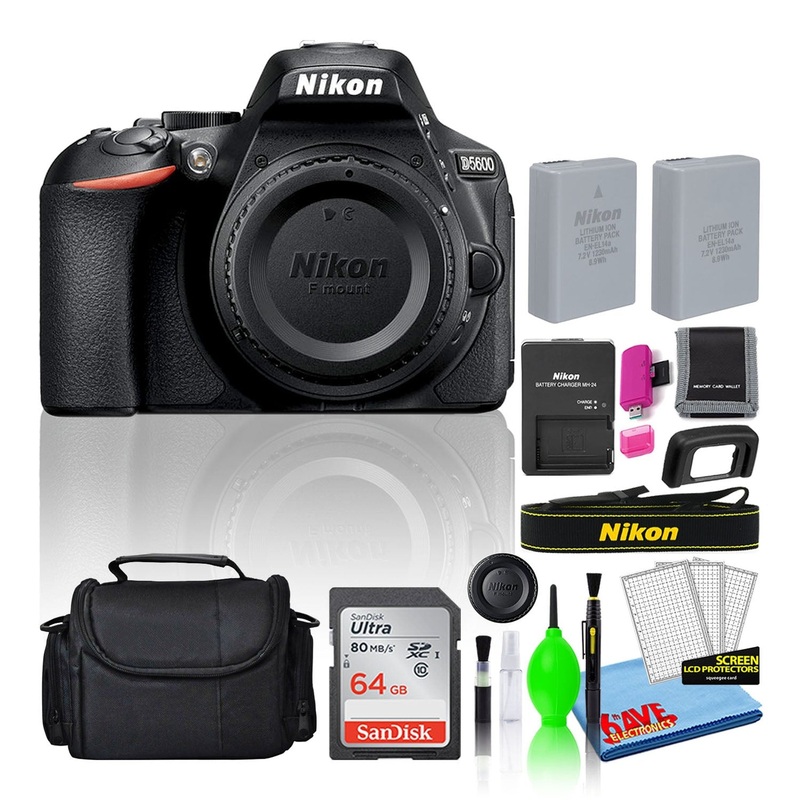 Nikon D5600 Digital Camera (Body Only) (1575) + 64GB SD Card + Camera Bag (Intl) - Reconditioned