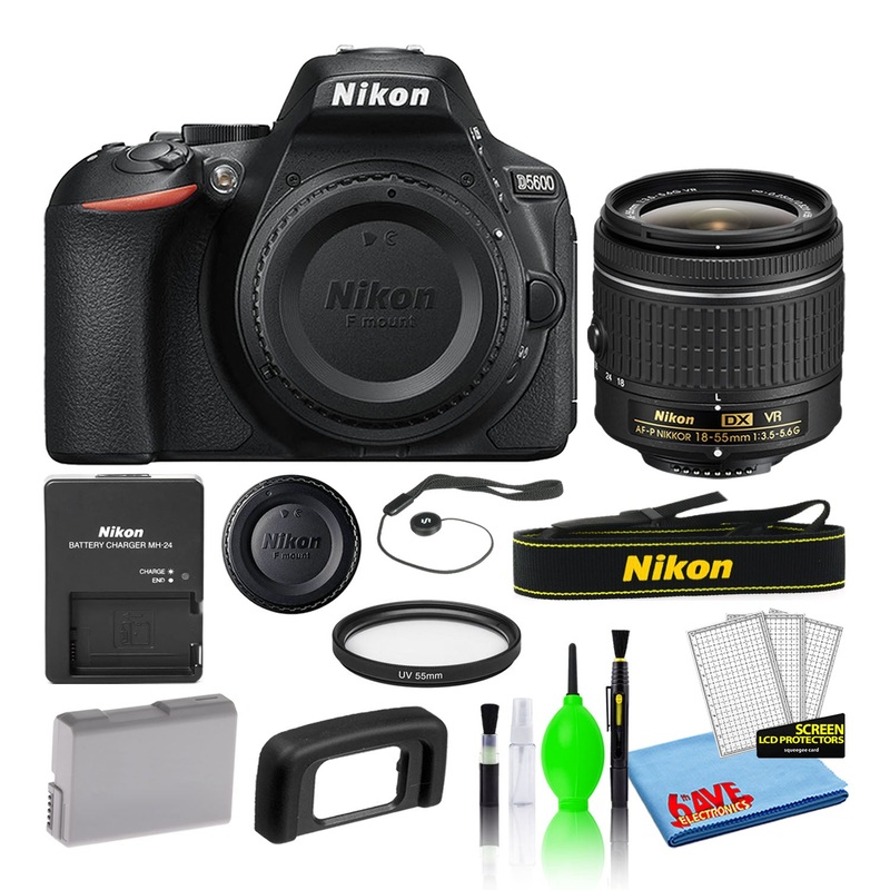 Nikon D5600 Digital Camera with AF-P 18-55mm Lens (1576) + 55mm UV Filter (Intl) - Reconditioned