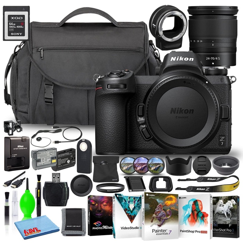 Nikon Z7 Mirrorless Camera + 24-70mm Lens (1594) + XQD Card + FTZ Adapter (Intl) - Reconditioned