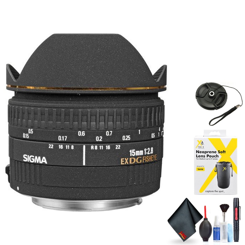 Sigma 15mm f/2.8 EX DG Diagonal Fisheye Lens for Canon EF for Canon EF Mount + Accessories (International Model with 2 Y
