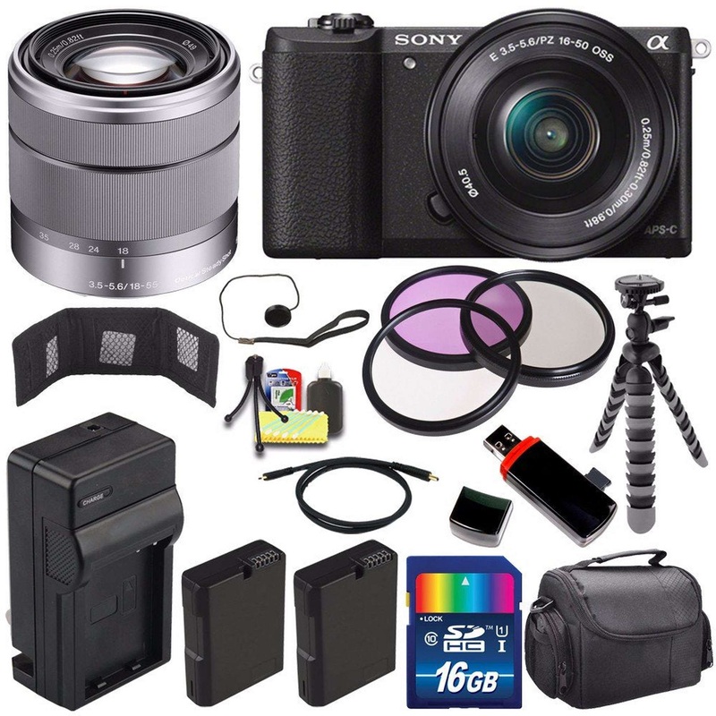 Sony Alpha a5100 Mirrorless Digital Camera with 16-50mm Lens (Black) + Sony SEL 1855 18-55mm Zoom Lens + 16GB Bundle 13
