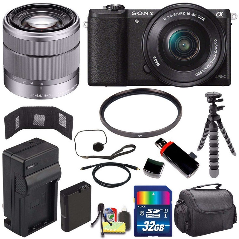 Sony Alpha a5100 Mirrorless Digital Camera with 16-50mm Lens (Black) + Sony SEL 1855 18-55mm Zoom Lens + 32GB Bundle 11
