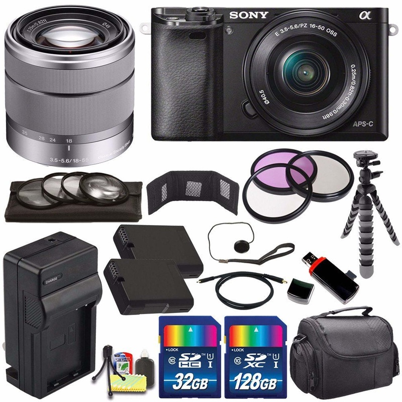 Sony Alpha a6000 Mirrorless Digital Camera with 16-50mm Lens (Black) + Sony SEL 1855 18-55mm Zoom Lens + 160GB Bundle 17