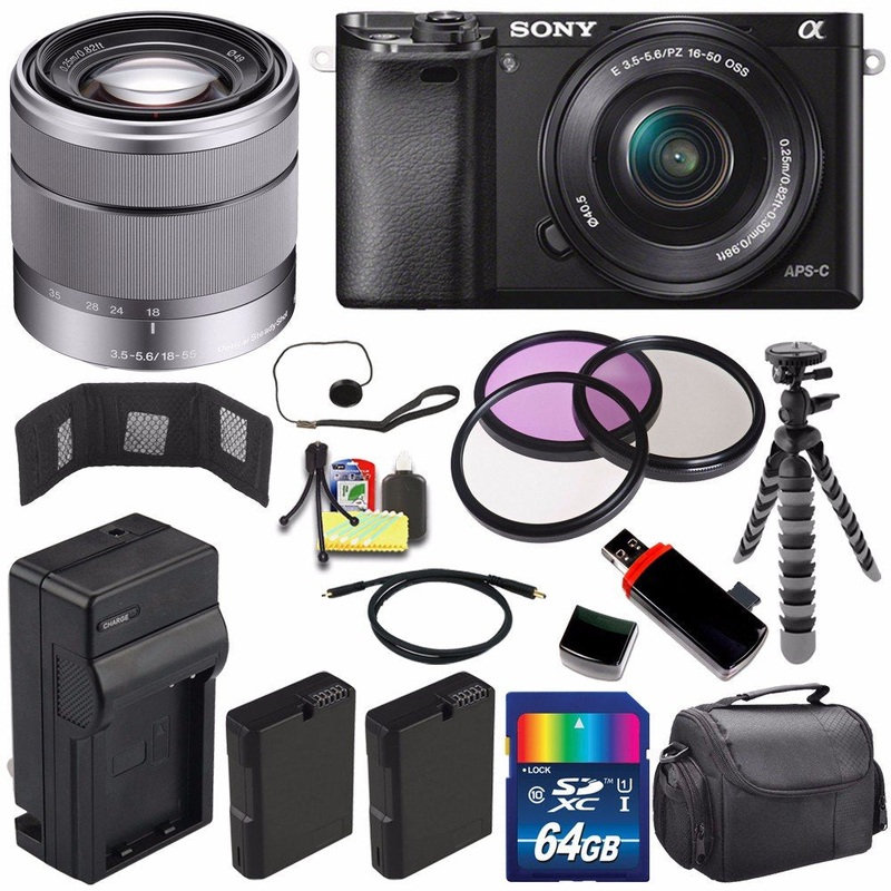 Sony Alpha a6000 Mirrorless Digital Camera with 16-50mm Lens (Black) + Sony SEL 1855 18-55mm Zoom Lens + 64GB Bundle 15