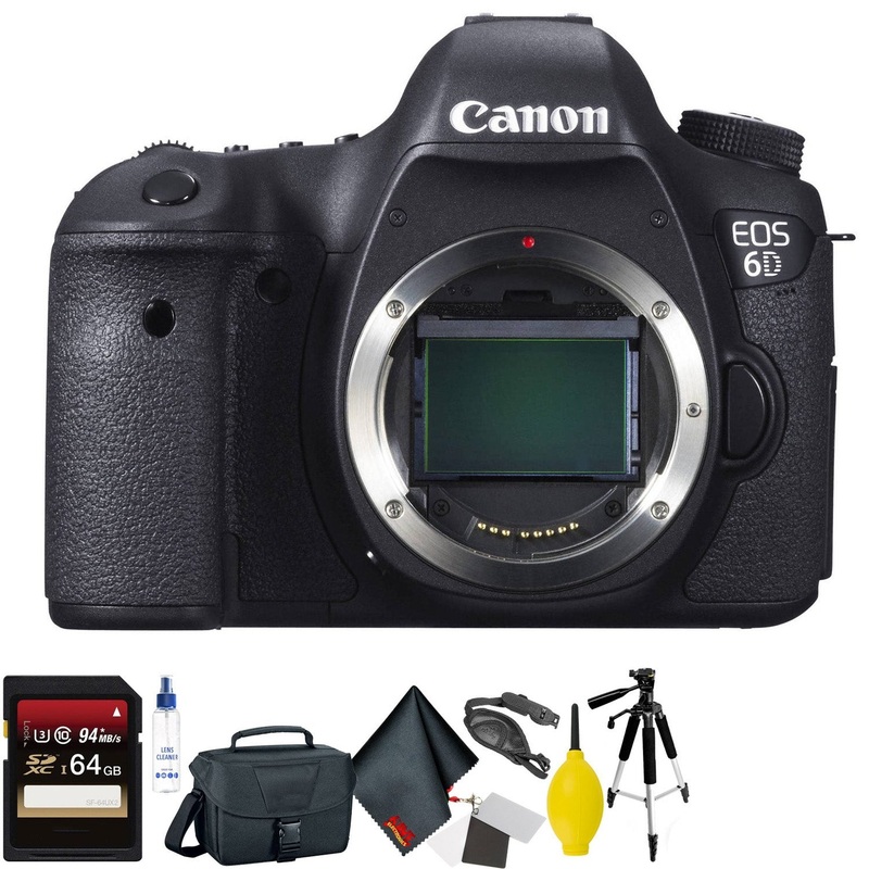 Canon EOS 6D DSLR Camera (Body Only) - Open Box + 64GB Memory Card + Mega Accessory Kit + 1 Year Warranty