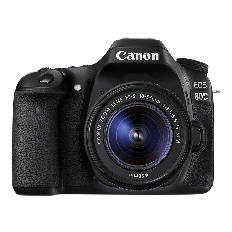 Canon EOS 80D Digital SLR Kit with EF-S 18-55mm f/3.5-5.6 Image Stabilization STM Lens - Black (Renewed) - Reconditioned